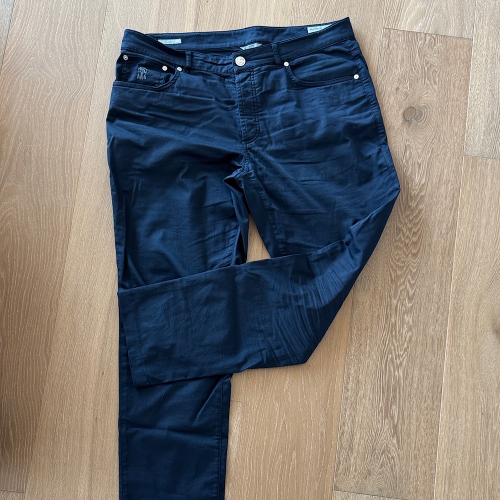 Brunello Cucinelli Navy 5 pocket Italian fit Trousers
